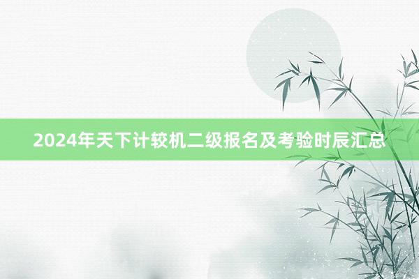 2024年天下计较机二级报名及考验时辰汇总