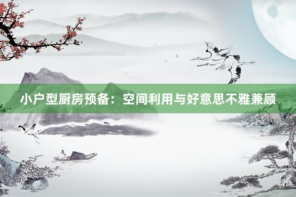 小户型厨房预备：空间利用与好意思不雅兼顾